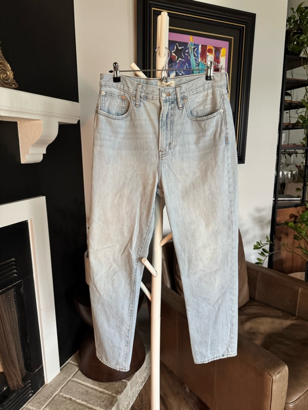 Madewell Light Wash High-Rise Straight Jeans